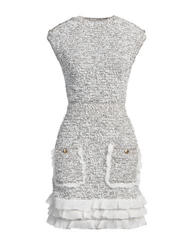 ELISABETTA FRANCHI ELISABETTA FRANCHI WOMAN MINI DRESS WHITE SIZE 4 POLYAMIDE, SYNTHETIC FIBERS, WOOL, MOHAIR WOOL, ALP 