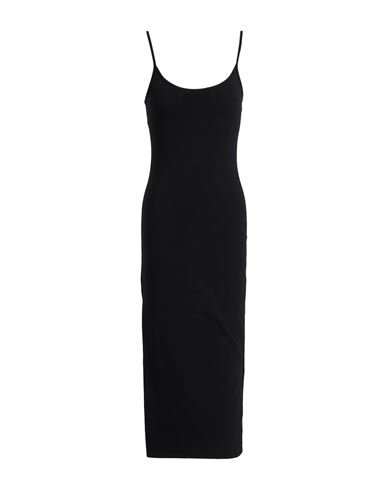 PATRIZIA PEPE PATRIZIA PEPE WOMAN MIDI DRESS BLACK SIZE 3 COTTON, ELASTANE 