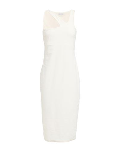 PATRIZIA PEPE PATRIZIA PEPE WOMAN MIDI DRESS IVORY SIZE 2 POLYAMIDE, ELASTANE 