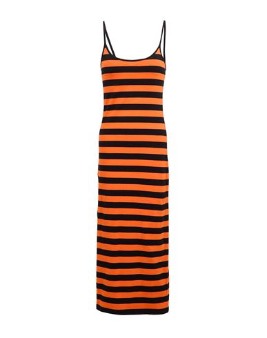 PATRIZIA PEPE PATRIZIA PEPE WOMAN MIDI DRESS ORANGE SIZE 2 COTTON, ELASTANE 