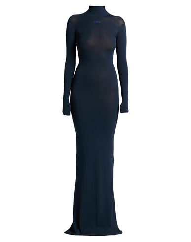Off-white Slick Turtleneck Long Sleeve Sweater Dress