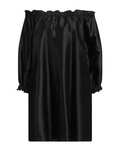 Max Mara Lepre Off-shoulder Silk And Cotton Minidress In Black