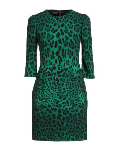 Dolce & Gabbana Woman Mini Dress Emerald Green Size 6 Silk, Elastane