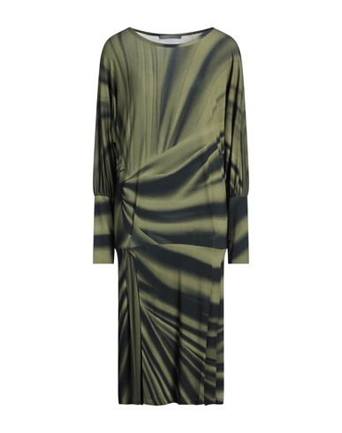 Alberta Ferretti Woman Midi Dress Military Green Size 8 Viscose, Elastane