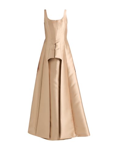 Alberta Ferretti Cut-out Flared Gown In Gold