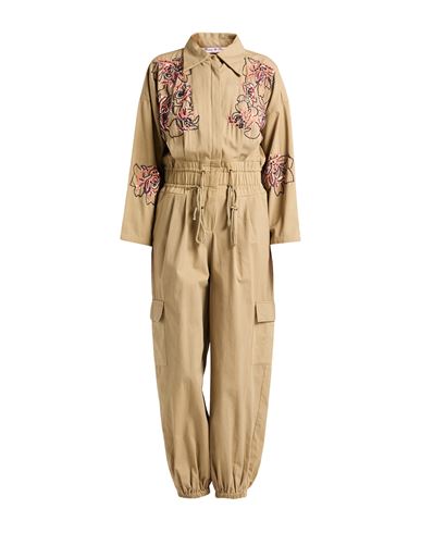 Connor & Blake Woman Jumpsuit Sand Size M Cotton In Beige