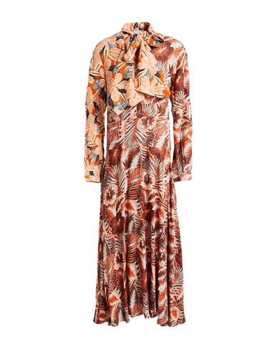 CONNOR & BLAKE CONNOR & BLAKE WOMAN MAXI DRESS RUST SIZE XL VISCOSE 