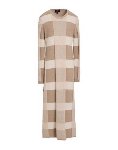 Emporio Armani Icon Woman Maxi Dress Taupe Size 14 Virgin Wool, Cashmere