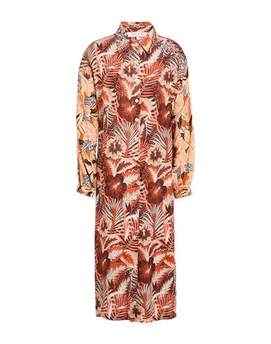 Connor & Blake Woman Midi Dress Rust Size L Viscose