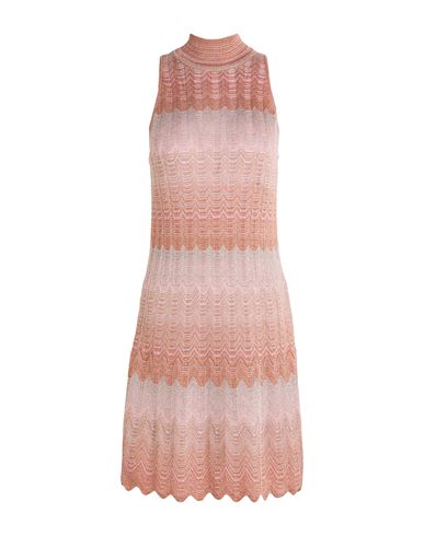 Missoni Woman Mini Dress Orange Size 8 Viscose, Metallic Fiber