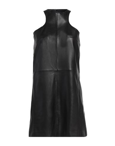 Arma Woman Mini Dress Black Size 10 Lambskin In Black