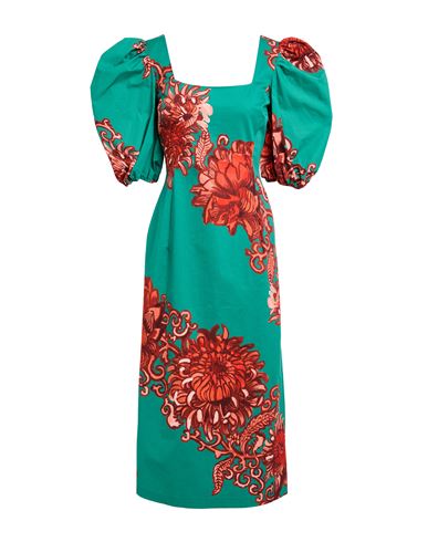 La Doublej La Double J Woman Midi Dress Green Size M Cotton, Elastane