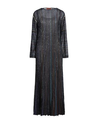 Missoni Woman Maxi Dress Midnight Blue Size L Viscose, Cupro, Polyester, Polyamide In Blue