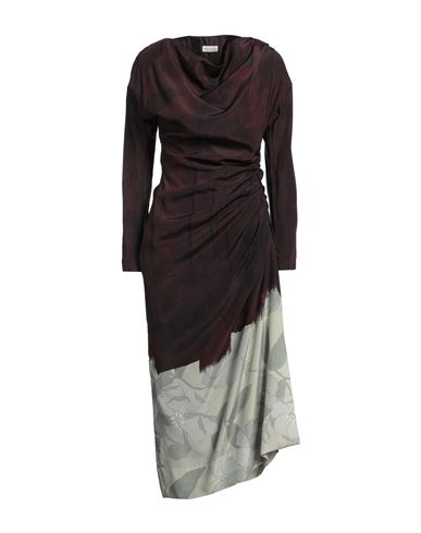 DRIES VAN NOTEN DRIES VAN NOTEN WOMAN MAXI DRESS CHOCOLATE BROWN SIZE 6 SILK 