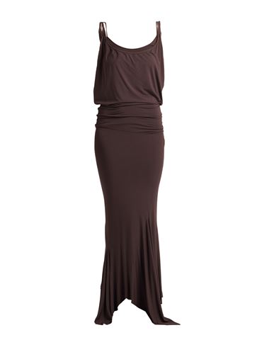 Attico The  Woman Maxi Dress Dark Brown Size 6 Viscose, Elastane