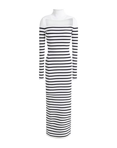 JEAN PAUL GAULTIER JEAN PAUL GAULTIER WOMAN MAXI DRESS WHITE SIZE L VISCOSE, POLYESTER, POLYAMIDE, ELASTANE 