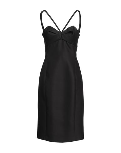 Versace Woman Midi Dress Black Size 8 Wool, Silk
