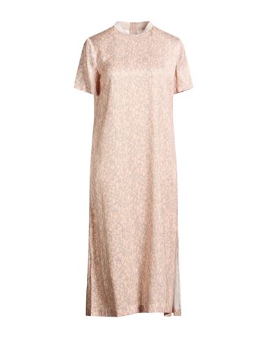 Agnona Woman Midi Dress Apricot Size 4 Silk, Elastane, Viscose In Orange