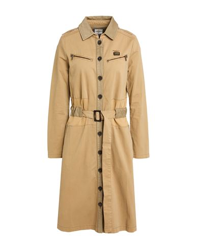 Shop Aeronautica Militare Woman Midi Dress Mustard Size 6 Cotton, Elastane