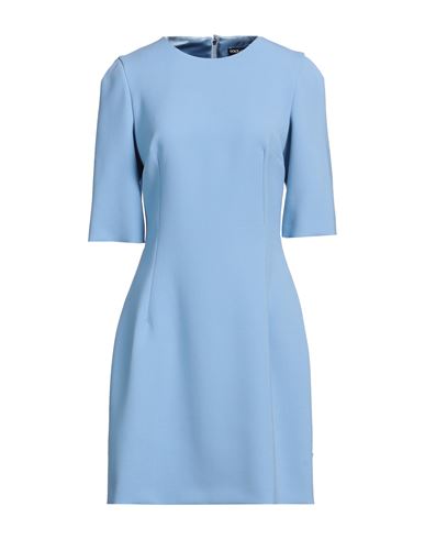 Dolce & Gabbana Woman Mini Dress Sky Blue Size 10 Virgin Wool In Blue