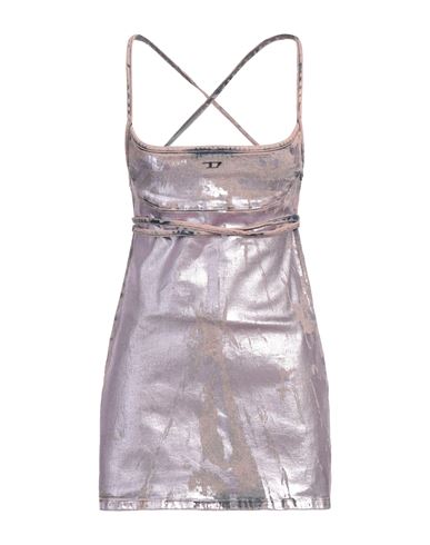 Diesel Woman Mini Dress Pink Size L Cotton, Elastane