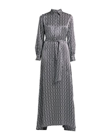 Kiton Woman Maxi Dress Midnight Blue Size 6 Silk