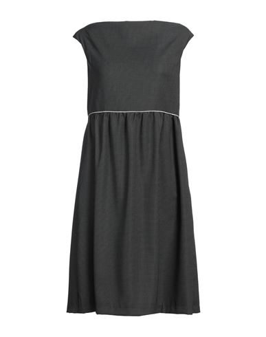 ALESSIA SANTI ALESSIA SANTI WOMAN MIDI DRESS BLACK SIZE 8 POLYESTER, VISCOSE, ELASTANE 