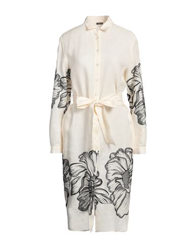 Kiton Woman Midi Dress Ivory Size 6 Linen