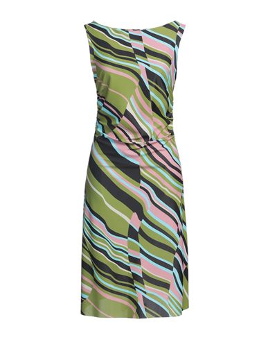 Maliparmi Malìparmi Woman Midi Dress Military Green Size 10 Polyester, Elastane In Multi