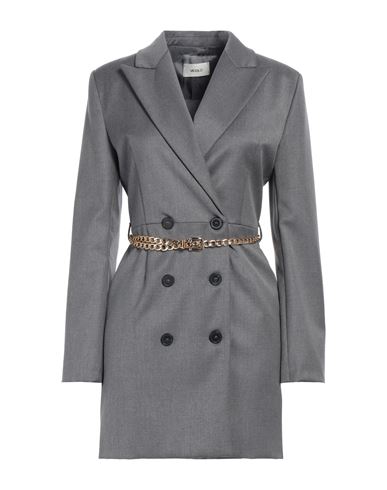 VICOLO VICOLO WOMAN MINI DRESS GREY SIZE L POLYESTER, VISCOSE, ELASTANE 