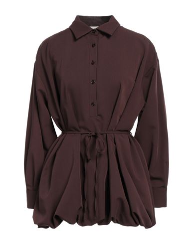 Shop Vicolo Woman Mini Dress Dark Brown Size M Polyester, Viscose, Elastane