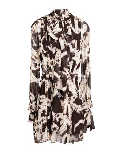 Shop Blumarine Woman Mini Dress Dark Brown Size 6 Viscose