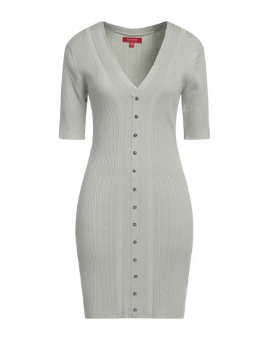 Guess Woman Mini Dress Sage Green Size L Viscose, Polyamide
