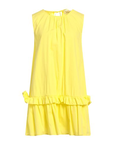 Vicolo Woman Mini Dress Yellow Size S Cotton