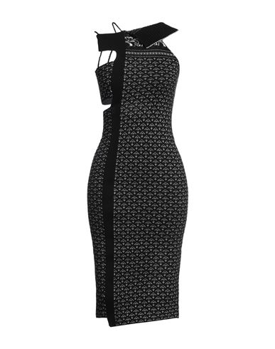 Mm6 Maison Margiela Woman Midi Dress Black Size Xs Polyamide, Wool, Synthetic Fibers, Cotton, Cashme