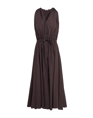 Aspesi Woman Maxi Dress Dark Brown Size 8 Cotton