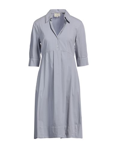 Alessia Santi Woman Midi Dress Light Grey Size 8 Cotton, Polyamide, Elastane In Gray