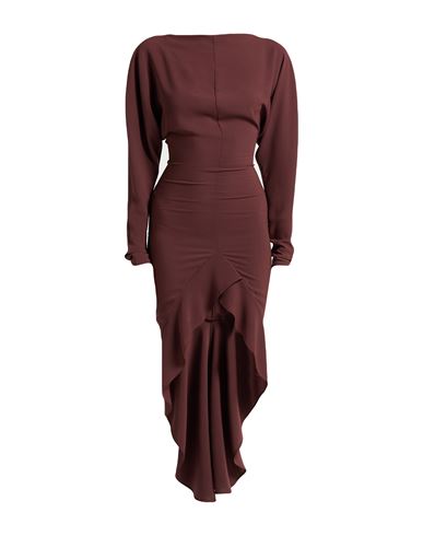 Philosophy Di Lorenzo Serafini Woman Midi Dress Chocolate Brown Size 2 Triacetate, Polyester