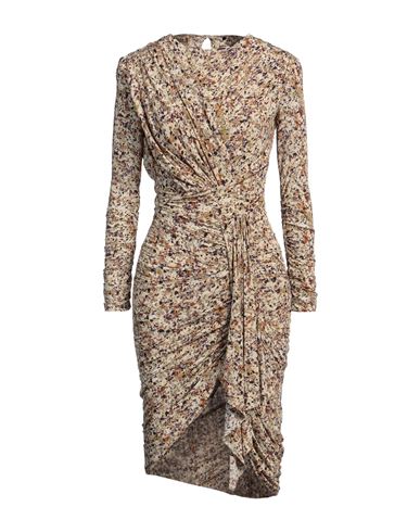 ISABEL MARANT ISABEL MARANT WOMAN MIDI DRESS BEIGE SIZE 8 VISCOSE, ELASTANE 