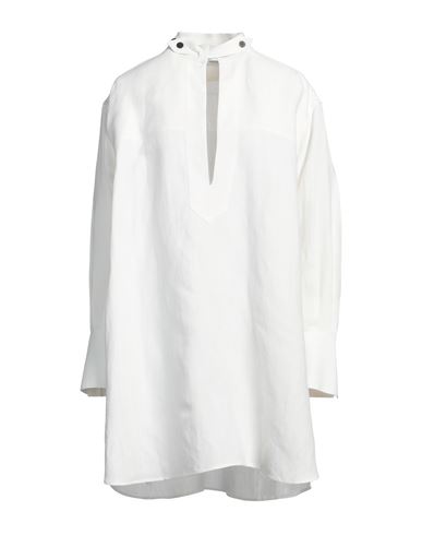 Ferragamo Woman Mini Dress White Size 6 Viscose, Linen