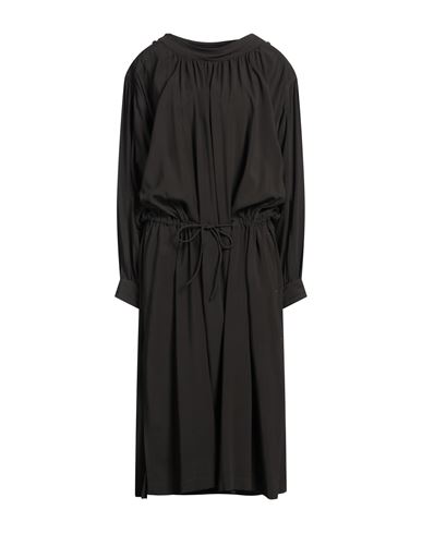 Lemaire Woman Midi Dress Dark Brown Size 10 Viscose, Virgin Wool