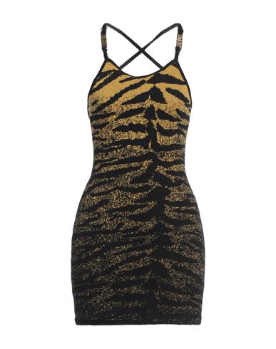 Gcds Woman Mini Dress Black Size S Viscose, Polyamide, Cotton, Polyester, Metallic Fiber