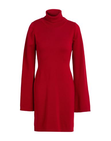 SEMICOUTURE SEMICOUTURE WOMAN MINI DRESS BRICK SIZE S VIRGIN WOOL 