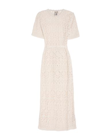 Semicouture Woman Maxi Dress White Size L Cotton, Polyamide