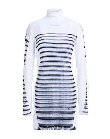 Jean Paul Gaultier Woman Mini Dress White Size L Polyamide, Elastane In Blue