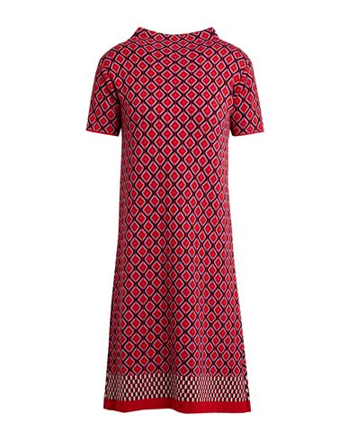 Croche Crochè Woman Mini Dress Red Size Xl Merino Wool, Acrylic
