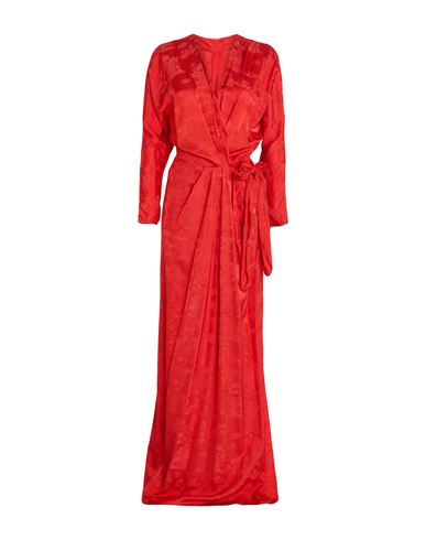 Johanna Ortiz Woman Maxi Dress Tomato Red Size 10 Viscose