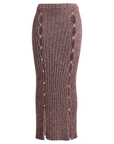 Baserange Woman Maxi Skirt Burgundy Size S Organic Cotton In Brown