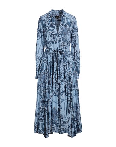 Lavi Woman Midi Dress Pastel Blue Size M Viscose, Wool