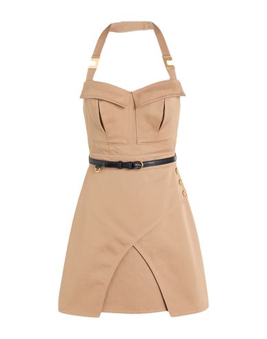 Elisabetta Franchi Woman Mini Dress Camel Size 8 Cotton, Polyester, Polyamide